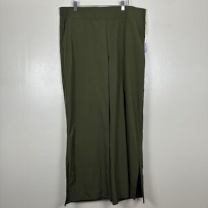 Gap Women's XL Olive Green Wide Leg Elastic Pull On Pants Workout Exercise NEW